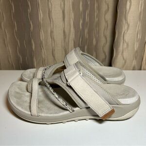 Merrell Terran 4 Post Sandal Silver Women's 7 Slip-on Slide Tan J006752W